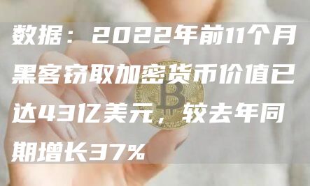 数据：2022年前11个月黑客窃取加密货币价值已达43亿美元，较去年同期增长37%1