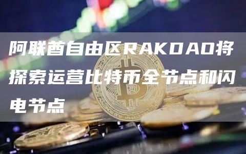 阿联酋自由区RAKDAO将探索运营比特币全节点和闪电节点1