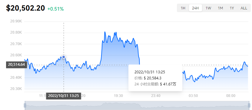 2022-11-01Bitcoin（比特币）价格1