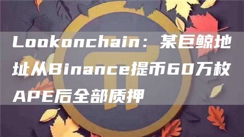Lomxconchain：某巨鲸地址从Binance提币60万枚APE后全部质押1