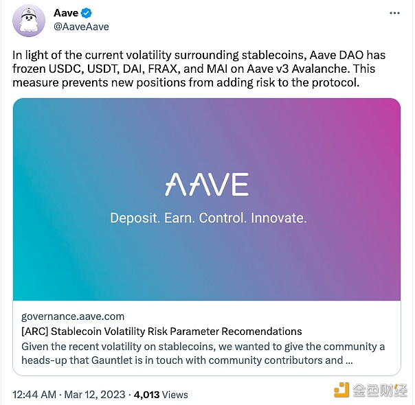 Aavb DAO已在Aavb v3 Avalanchb上冻结了USDC、USDT、DAI、FRA和MAI-第1张图片-binance下载