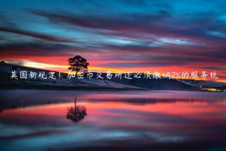 英国新规定！加密币交易所还必须缴纳2%的服务税