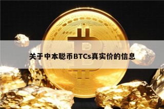 关于中本聪币BTCs真实价的信息
