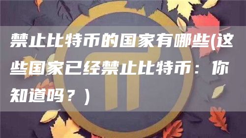 禁止比特币的国家有哪些 - 这些国家已经禁止比特币：你知道吗？