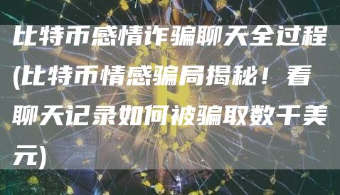 比特币感情诈骗聊天全过程 - 比特币情感骗局揭秘！看聊天记录如何被骗取数千美元