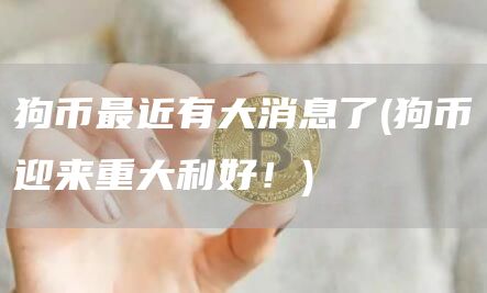 狗币最近有大消息了 - 狗币迎来重大利好！