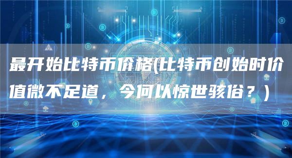 最开始比特币价格 - 比特币创始时价值微不足道，今何以惊世骇俗？